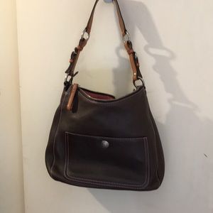 Coach Genuine Pebbled Leather Brown Bag